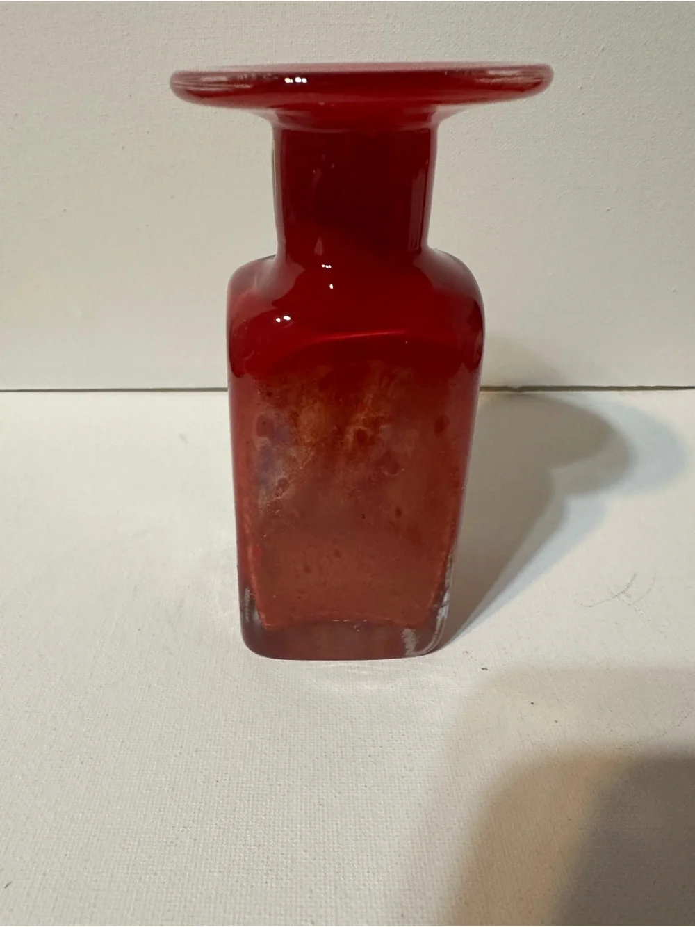 Atelier Beranek Signed Bohemian Art Glass Czech Republic Red